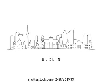 Detailed Berlin skyline vector illustration. Berlin buildings in line art style, perfect for modern designs.