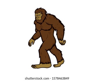 
Detailed Bigfoot With Walking Gesture Illustration