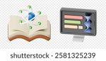 Detailed Biotech 3d icon render clipart 