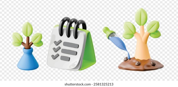 Detailed Biotech 3d icon render clipart 