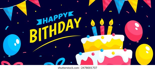 Detailed birthday background vector design in eps 10