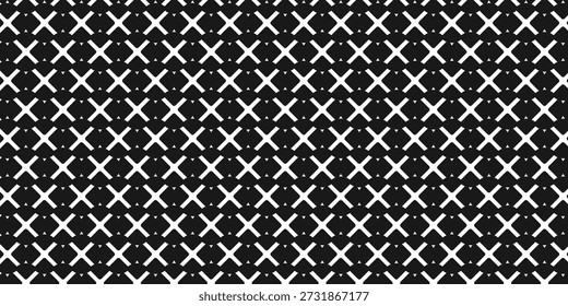 Fondo negro detallado con un patrón cruzado blanco dispuesto en una cuadrícula precisa, creando un efecto visual texturizado