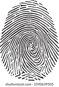 Detailed Black Fingerprint Design for Security and Identity Verification Concepts