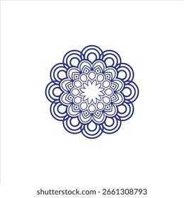 A detailed black mandala icon with complex patterns, suitable for various design applications.
