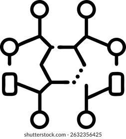 A detailed black outline illustrates a complex molecule. It features circles and rectangles connected by lines, representing a scientific structure.
