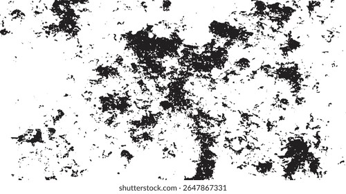 Detailed black splatters form an abstract grunge texture against a stark white background, creating a striking contrast with organic, chaotic shapes scattered across the canvas for unique backgrounds