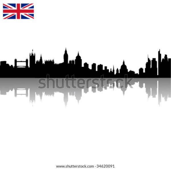 Detailed Black Vector London Silhouette Skyline Stock Vector (Royalty ...