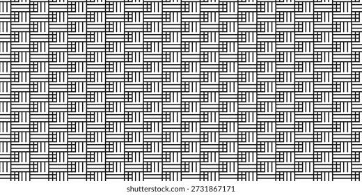 Detailed black and white geometric pattern featuring intricate repeating shapes and symmetrical composition on a white background
