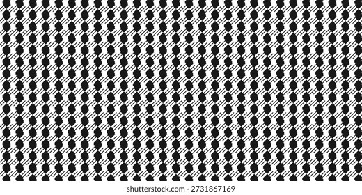 Patrón detallado en blanco y negro con Pequeñas Formas circulares dispuestas en una cuadrícula precisa, creando un efecto visual texturizado