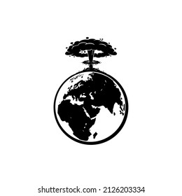 Detailed black and white world map, globe map isolated on white background 