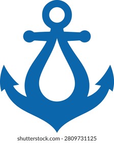 Detailed blue anchor icon with circular ring and pointed flukes