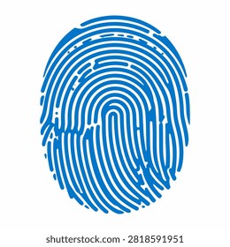 Detailed blue fingerprint pattern emphasizing biometric security, identification, and forensic analysis with intricate ridges and whorls.