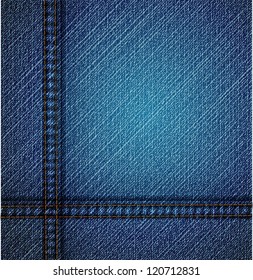 Detailed blue jeans texture. Vector art