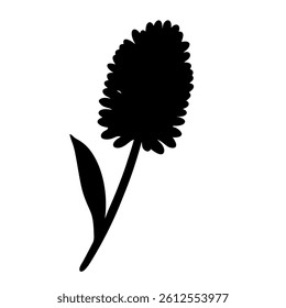 Detailed botanical illustration of a flowering plant silhouette on a white background