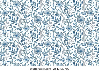 detailed botanical outline pattern in hand drawn style for kitchen fabric home decor and repeat textile fashion printing

