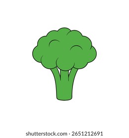 Brócolis detalhado com floretes vibrantes Tom verde ilustração Vetor