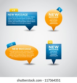 Detailed bubbles "New message" for web or app interface
