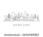 Detailed Buenos Aires skyline vector illustration. Buenos Aires buildings in line art style, perfect for modern designs.