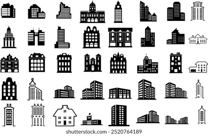 Detailed building illustration, perfect for architectural designs, real estate branding, and cityscape artwork