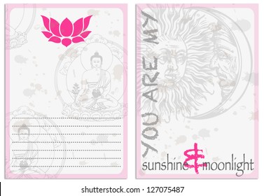 Detailed cards with paper texture for scrap booking and design projects, all elements on separate layers for easy adjustments.