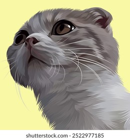 Detailed Cat Illustration in vector art style