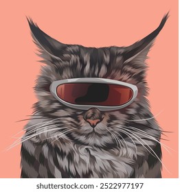 Detailed Cat Illustration in vector art style