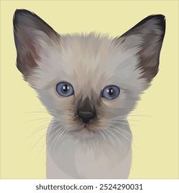 Detailed Cat Illustration in vector art style