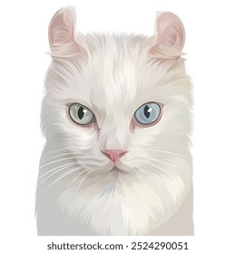 Detailed Cat Illustration in vector art style