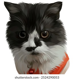 Detailed Cat Illustration in vector art style