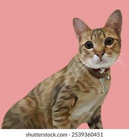 Detailed Cat Illustration in vector art style