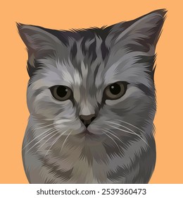 Detailed Cat Illustration in vector art style
