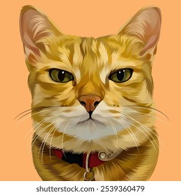 Detailed Cat Illustration in vector art style