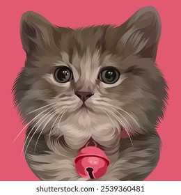 Detailed Cat Illustration in vector art style