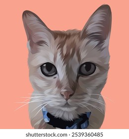 Detailed Cat Illustration in vector art style