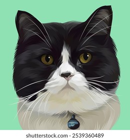 Detailed Cat Illustration in vector art style