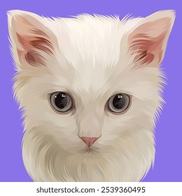 Detailed Cat Illustration in vector art style