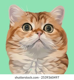 Detailed Cat Illustration in vector art style