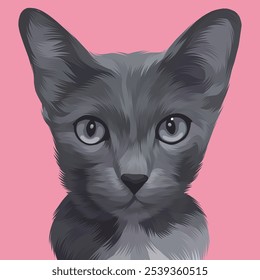 Detailed Cat Illustration in vector art style