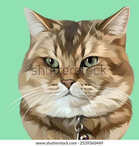 Detailed Cat Illustration in vector art style