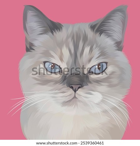Detailed Cat Illustration in vector art style