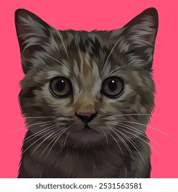 Detailed Cat Illustration in vector style