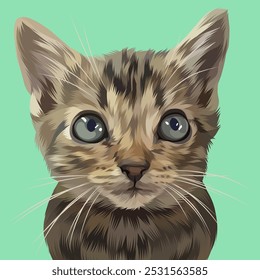 Detailed Cat Illustration in vector style