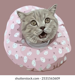 Detailed Cat Illustration in vector style