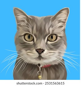 Detailed Cat Illustration in vector style