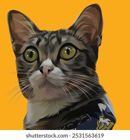 Detailed Cat Illustration in vector style