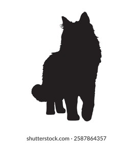 Detailed Cat Silhouette - High-Quality Cat Illustration for Art
