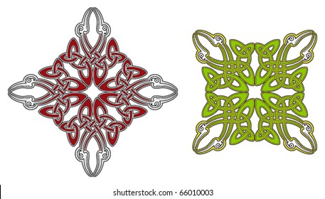 Detailed celtic design element with birds and animals