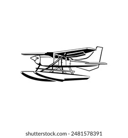 Detailed Cessna 185 Airplane Design Illustration