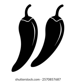 Detailed chilli pepper silhouette for culinary graphics