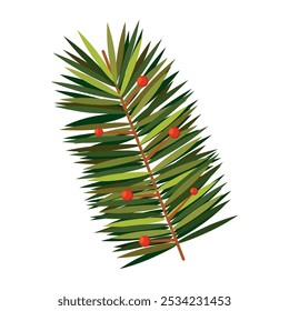 Detailed christmas holly leaf icon Vector